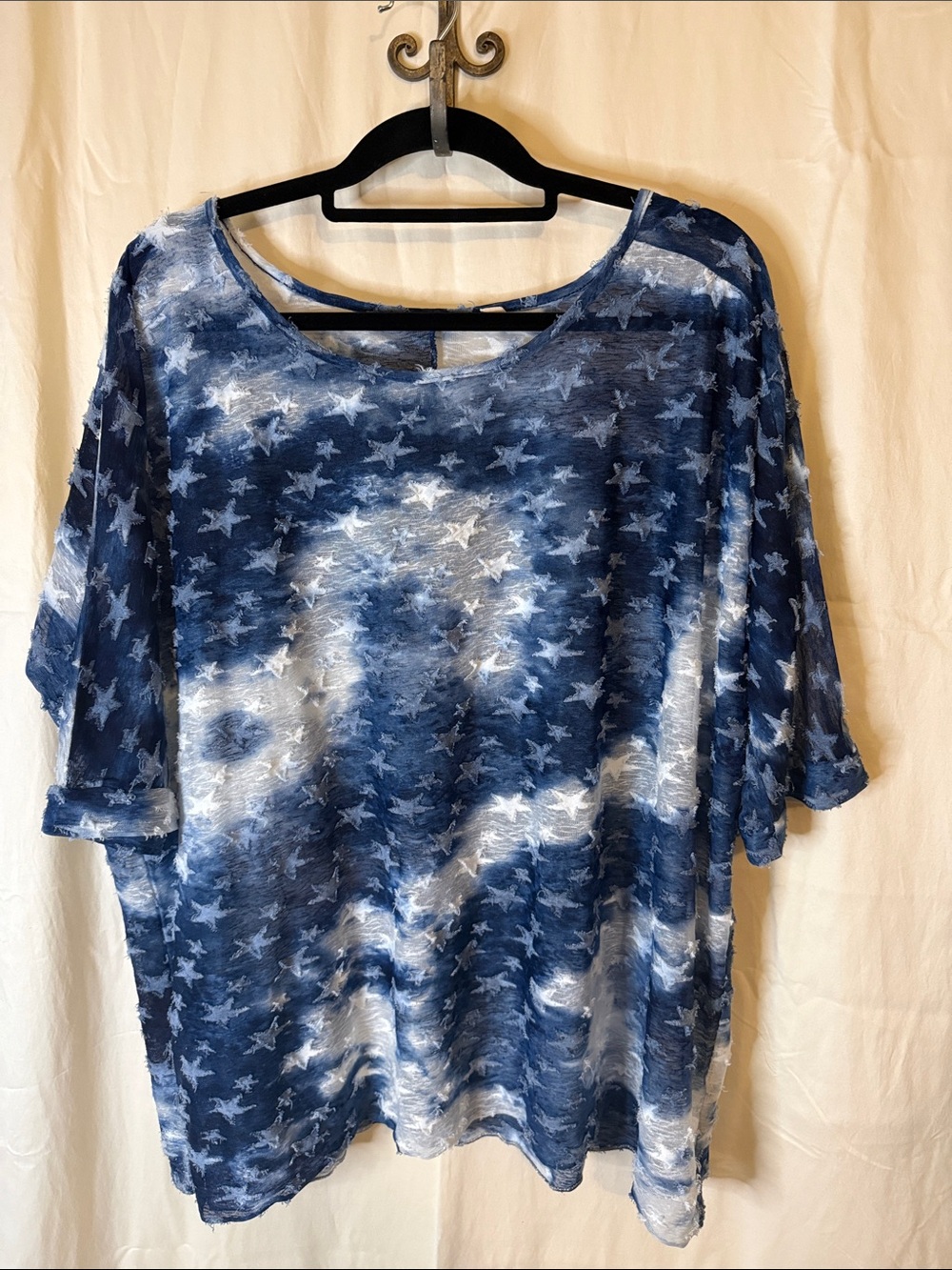 Soft Surroundings Blue and White Star-Print Tunic